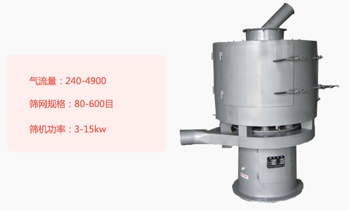 氣流篩為立式篩分設(shè)備，不具備自動(dòng)排料功能。